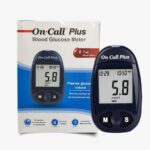 The On Call Plus Glucometer complete with strips & Lancets