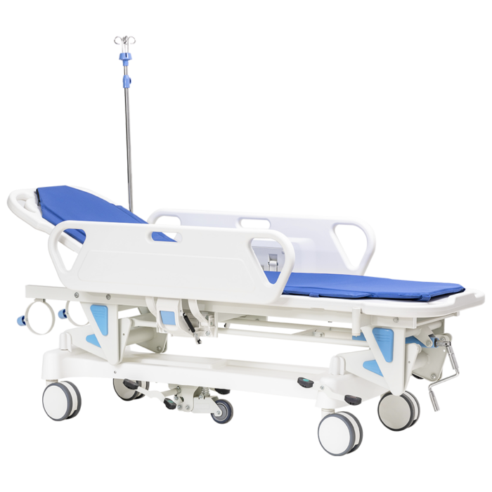 Patient transfer stretcher trolley / manual trolley / with adjustable backrest - Image 3