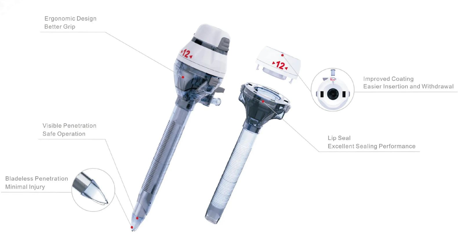 Disposable Abdominal Laparoscopic Trocar Sets (5mm, 10mm, 12mm) Optical & Bladed - Image 3