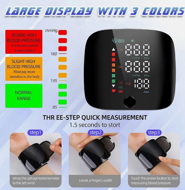 Rechargeable Digital Wrist Blood Pressure Monitor - Image 7