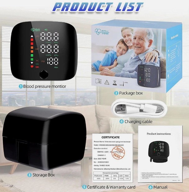 Rechargeable Digital Wrist Blood Pressure Monitor - Image 8