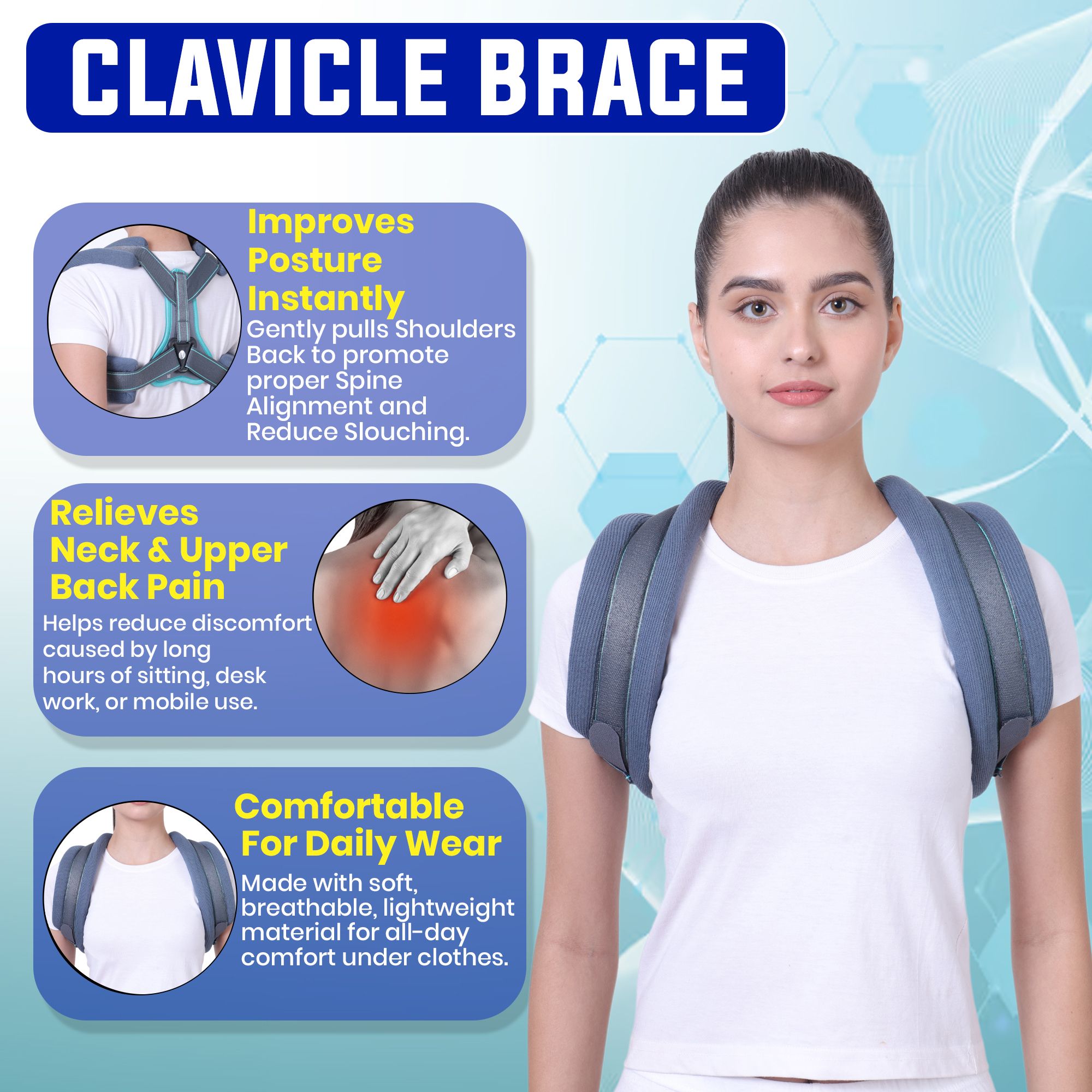 Premium Clavicle Brace & Upper Back Posture Corrector