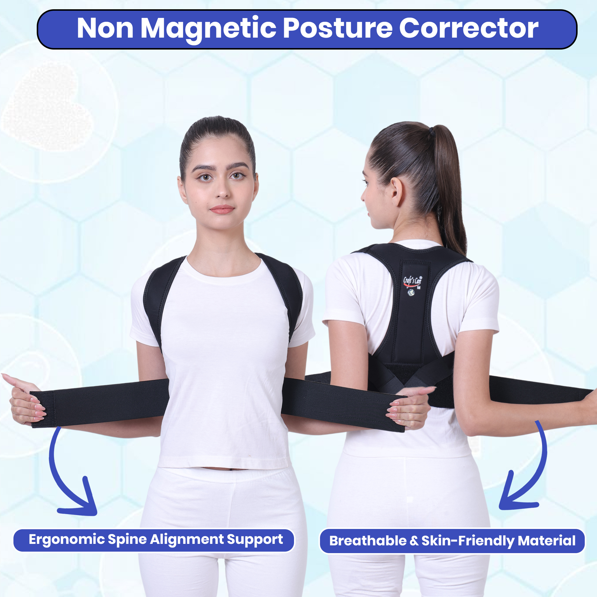 Premium Non-Magnetic Full Back Posture Corrector Brace – Adjustable Lumbar & Upper Back Support - Image 5