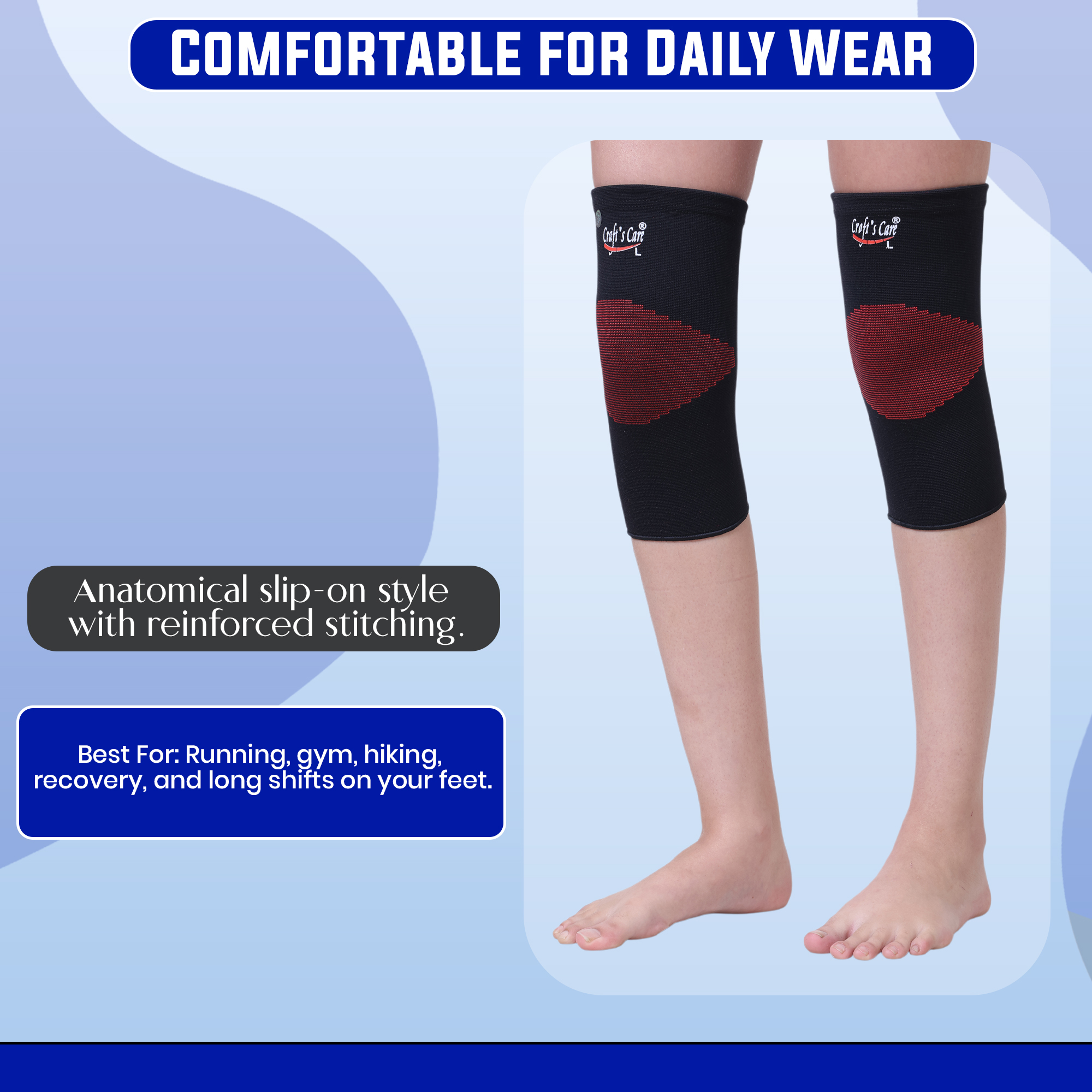 3D Seamless Compression Knee Cap Support (Pair) - Image 3