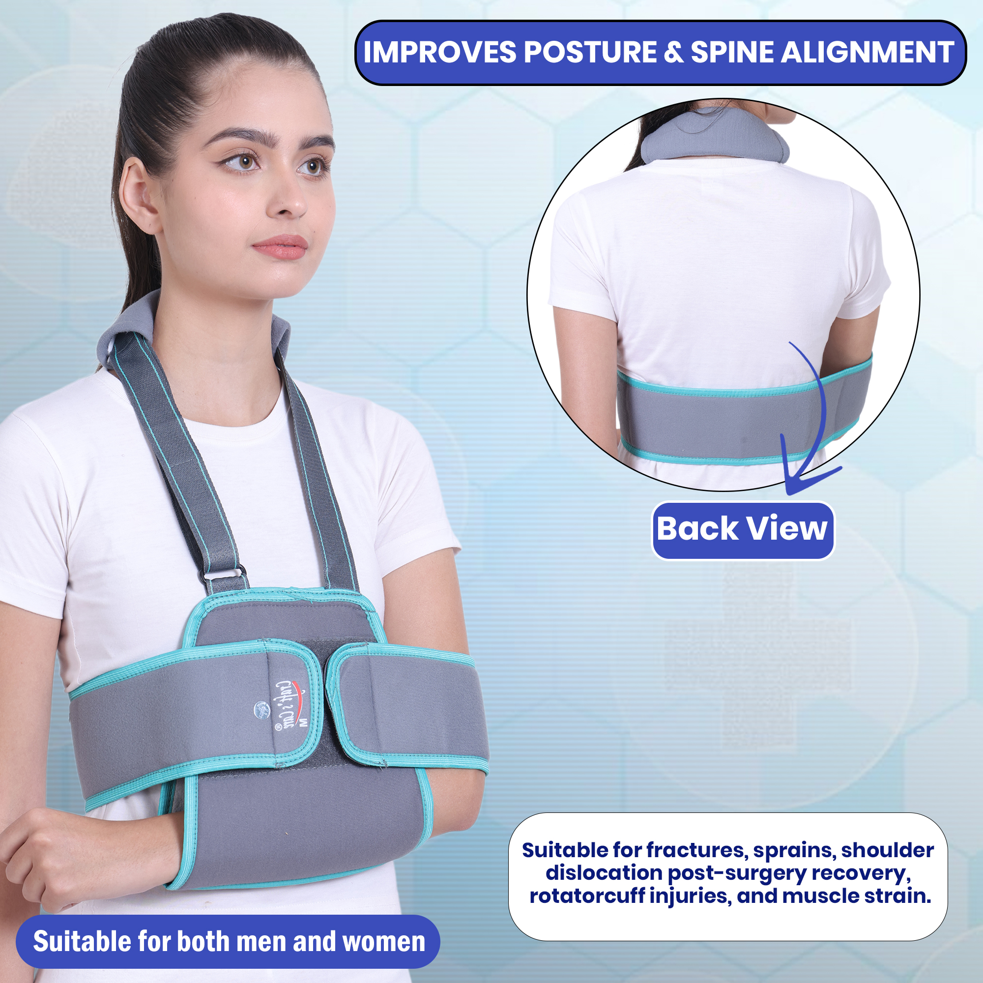 Premium Shoulder Immobilizer Baggy – Adjustable Arm and Elbow Support Brace - Image 2