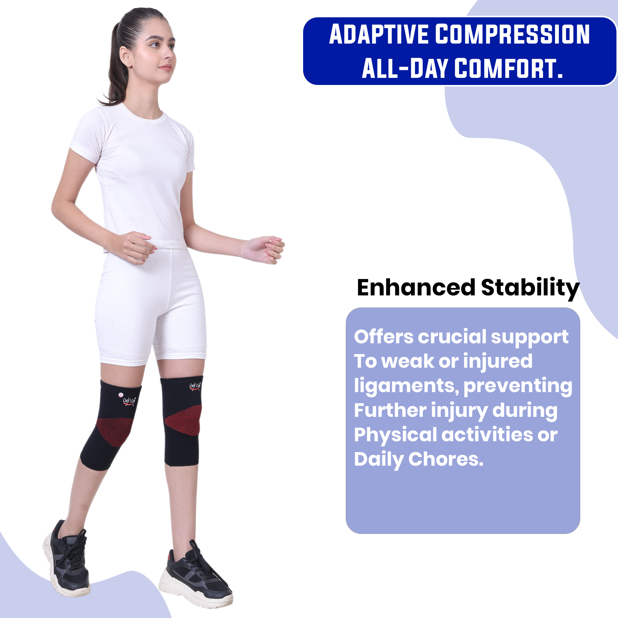3D Seamless Compression Knee Cap Support (Pair) - Image 2