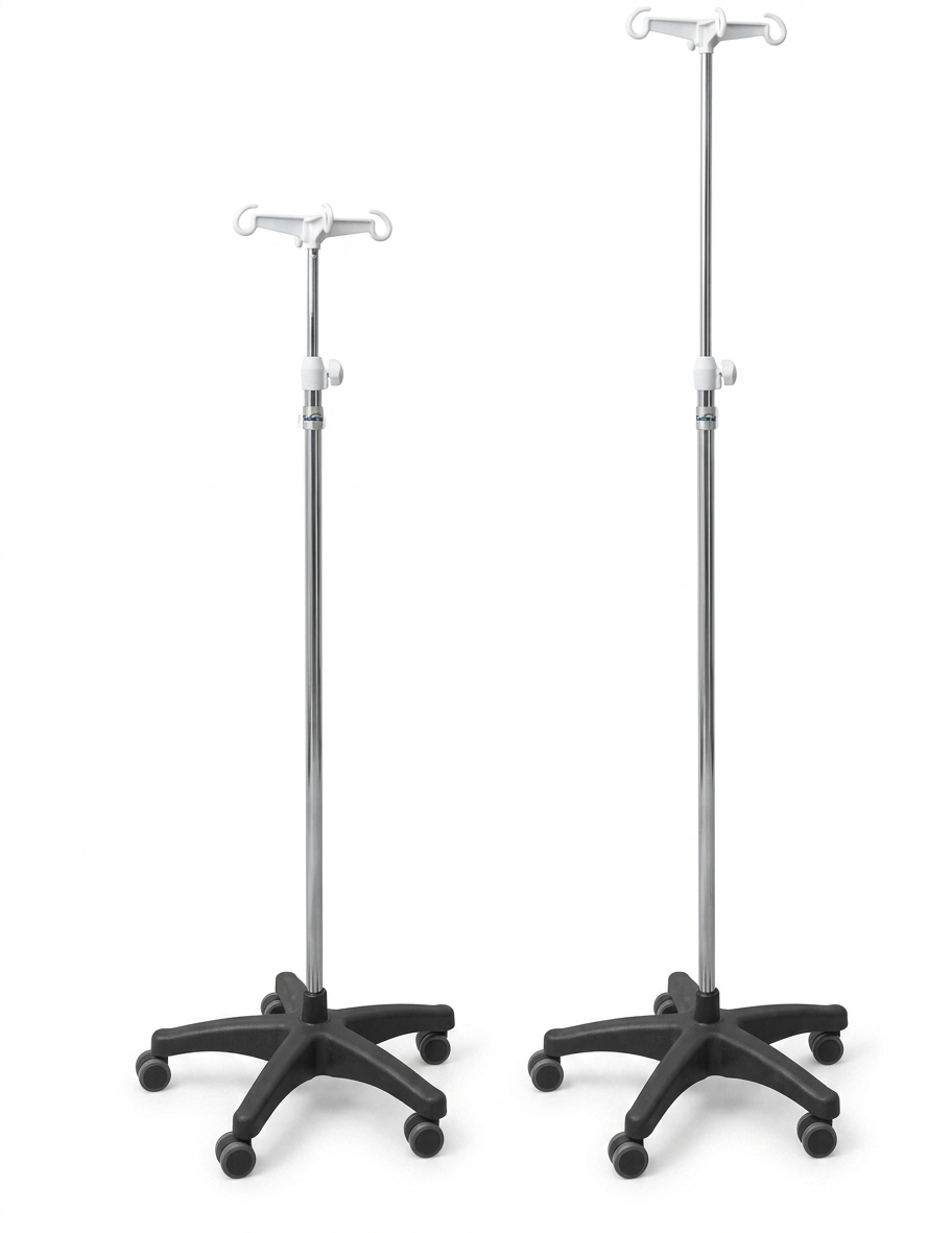 Premium Height-Adjustable Mobile IV Stand (Drip Stand / Infusion Pole)