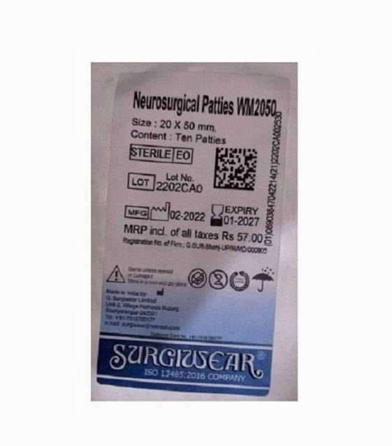Premium Neurosurgical Patties (Cottonoids) 20 x 50 mm – Pack of 10 - Image 3