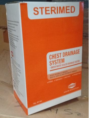Individually boxed STERIMED sterile 2000ml under-water sealed chest drainage system for surgical thoracic care